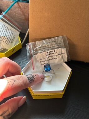 Joyful Embrace Aqua Blue Spinel Ring — Rhodium Plated